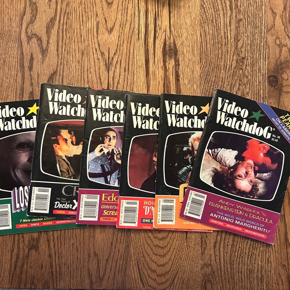 Video Watchdog Magazine Lot 6 Issues 28 33 40 41 42 43 Cult Horror 90s Vintage